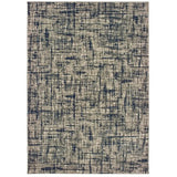 10' X 13' Gray And Navy Abstract Area Rug - Homeroots