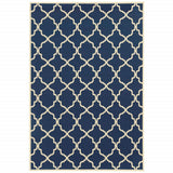 Blue and Ivory Indoor Outdoor Area Rug - Homeroots