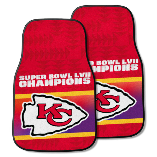 Kansas City Chiefs Super Bowl LVII 2-pc Carpet Car Mat Set - Kansas City Chiefs