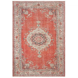 8' X 10' Red and Gray Power Loom Area Rug - Homeroots