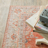 8' X 10' Red and Gray Power Loom Area Rug - Homeroots