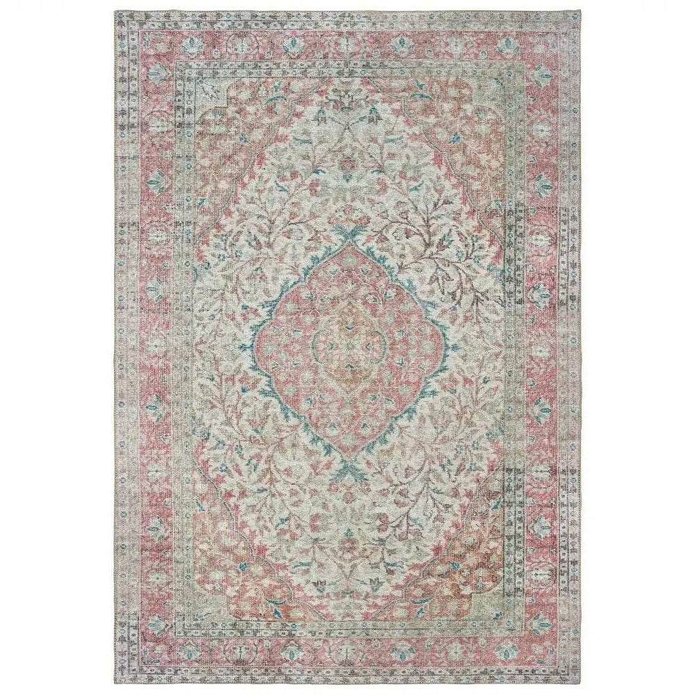 8' X 10' Ivory And Pink Oriental Area Rug - Homeroots - Flyclothing LLC