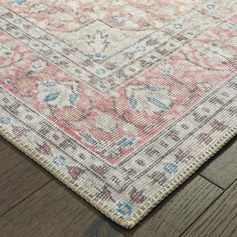 8' X 10' Ivory And Pink Oriental Area Rug - Homeroots - Flyclothing LLC