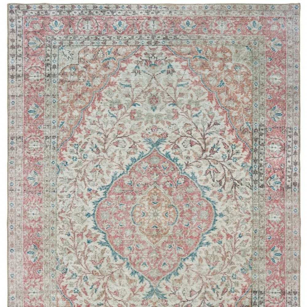 8' X 10' Ivory And Pink Oriental Area Rug - Homeroots - Flyclothing LLC