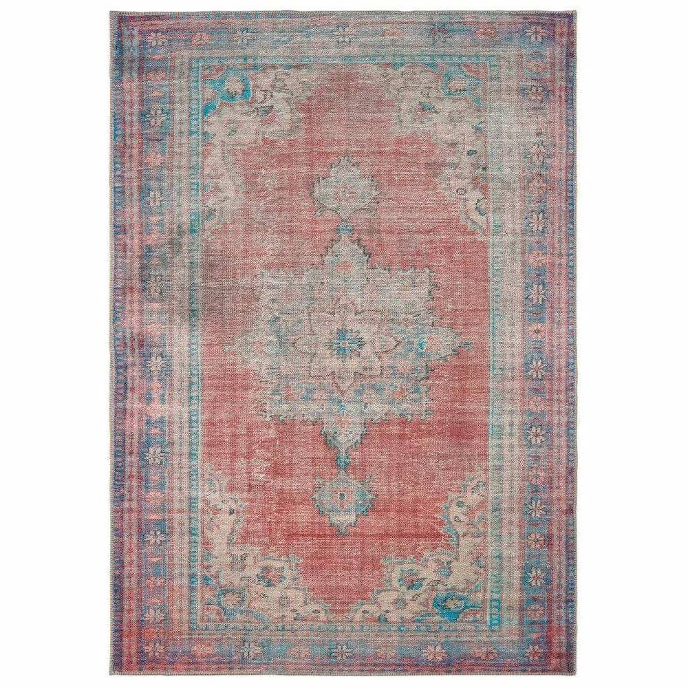 8' X 10' Red And Blue Oriental Area Rug - Homeroots - Flyclothing LLC