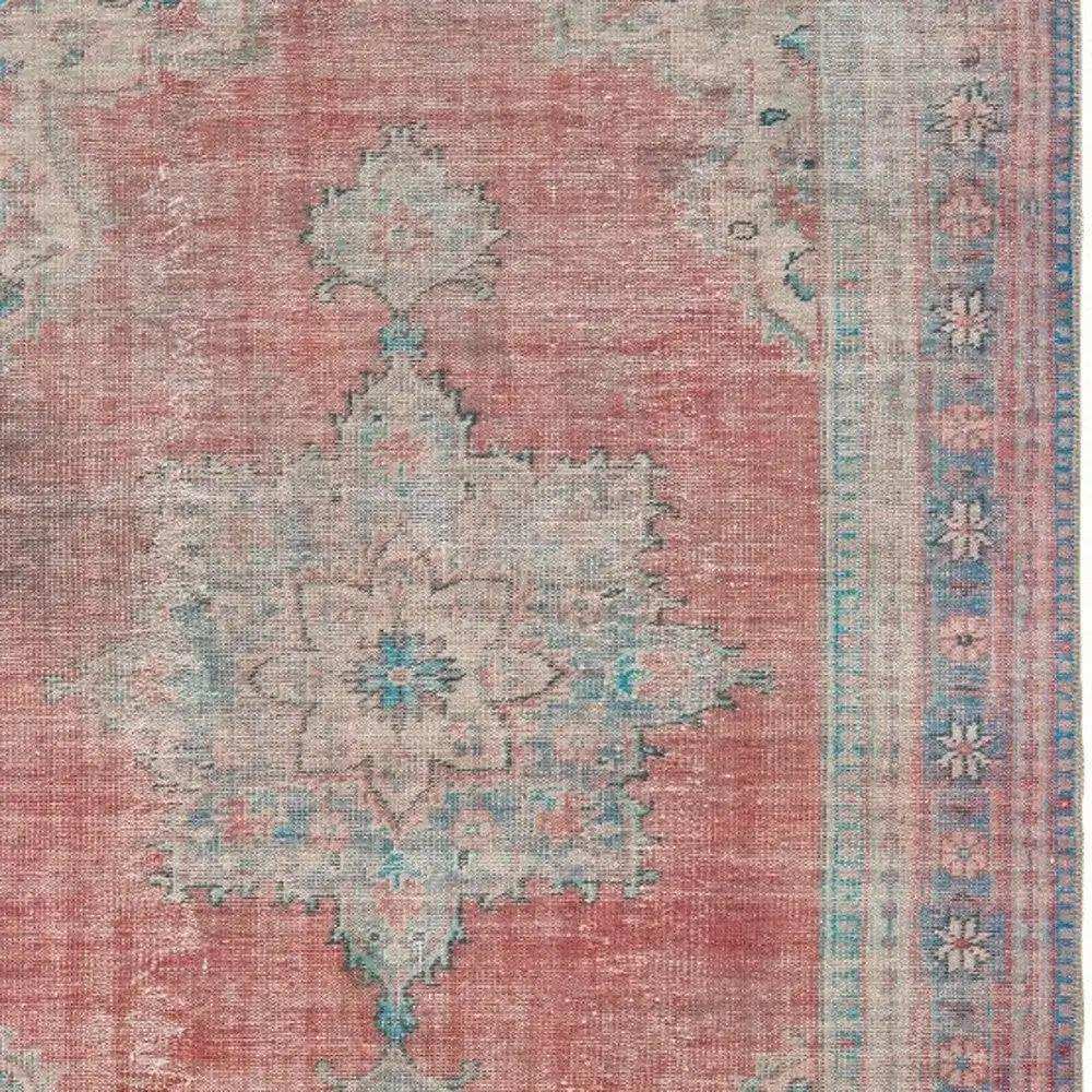 8' X 10' Red And Blue Oriental Area Rug - Homeroots - Flyclothing LLC