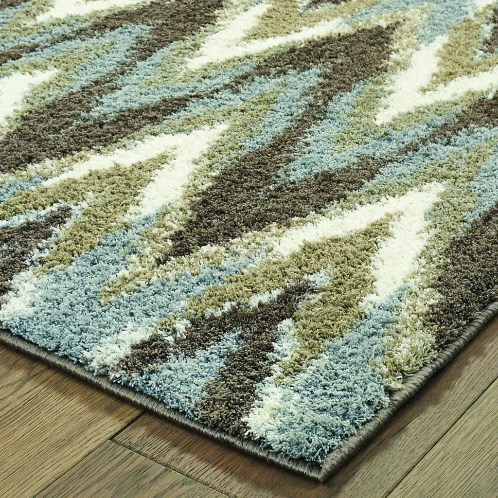 2' X 8' Gray And Taupe Ikat Pattern Runner Rug - Homeroots - Flyclothing LLC