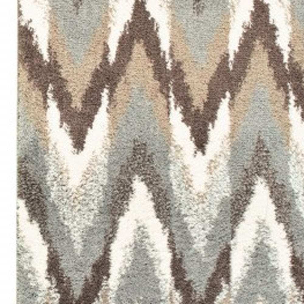 2' X 8' Gray And Taupe Ikat Pattern Runner Rug - Homeroots - Flyclothing LLC