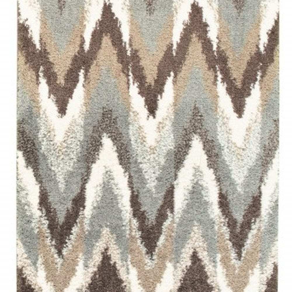2' X 8' Gray And Taupe Ikat Pattern Runner Rug - Homeroots - Flyclothing LLC