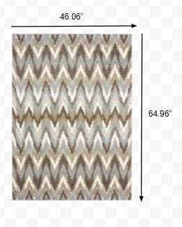 4' X 6' Gray And Taupe Ikat Pattern Area Rug - Homeroots - Flyclothing LLC