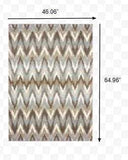 4' X 6' Gray And Taupe Ikat Pattern Area Rug - Homeroots - Flyclothing LLC