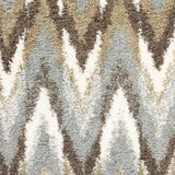 4' X 6' Gray And Taupe Ikat Pattern Area Rug - Homeroots