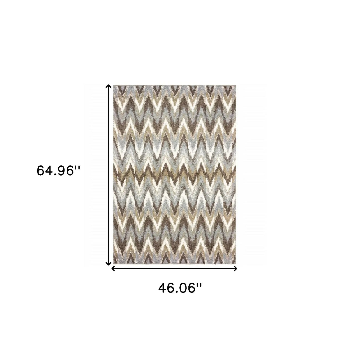 4' X 6' Gray And Taupe Ikat Pattern Area Rug - Homeroots - Flyclothing LLC
