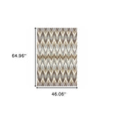 4' X 6' Gray And Taupe Ikat Pattern Area Rug - Homeroots - Flyclothing LLC