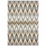 5' X 8' Gray And Taupe Ikat Pattern Area Rug - Homeroots - Flyclothing LLC