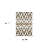 5' X 8' Gray And Taupe Ikat Pattern Area Rug - Homeroots - Flyclothing LLC