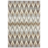 7' X 10' Gray And Taupe Ikat Pattern Area Rug - Homeroots