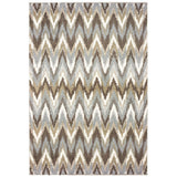 7' X 10' Gray And Taupe Ikat Pattern Area Rug - Homeroots