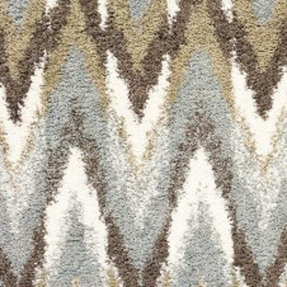 8' X 11' Gray And Taupe Ikat Pattern Area Rug - Homeroots - Flyclothing LLC
