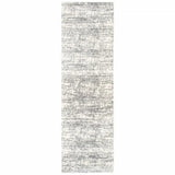2' X 8' Ivory And Gray Abstract Strokes Runner Rug - Homeroots - Flyclothing LLC