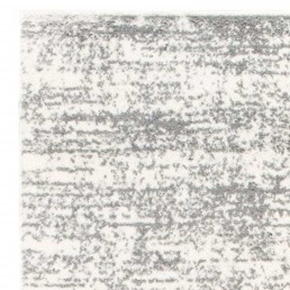 2' X 8' Ivory And Gray Abstract Strokes Runner Rug - Homeroots - Flyclothing LLC