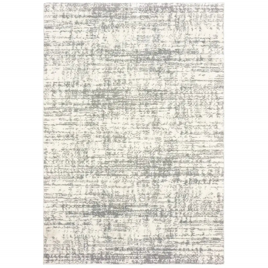 8' X 11' Ivory And Gray Abstract Strokes Area Rug - Homeroots - Flyclothing LLC