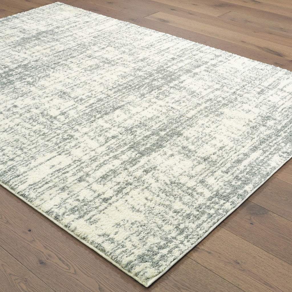 8' X 11' Ivory And Gray Abstract Strokes Area Rug - Homeroots - Flyclothing LLC