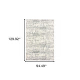 8' X 11' Ivory And Gray Abstract Strokes Area Rug - Homeroots