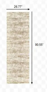 2' X 8' Ivory And Gray Abstract Strokes Runner Rug - Homeroots - Flyclothing LLC