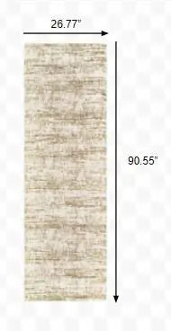 2' X 8' Ivory And Gray Abstract Strokes Runner Rug - Homeroots - Flyclothing LLC