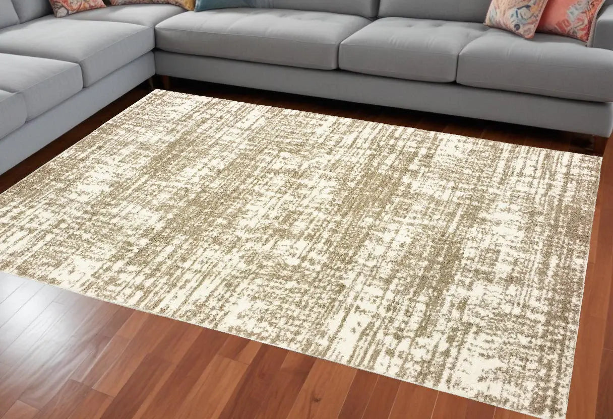 7' X 10' Ivory Shag Power Loom Area Rug - Homeroots - Flyclothing LLC