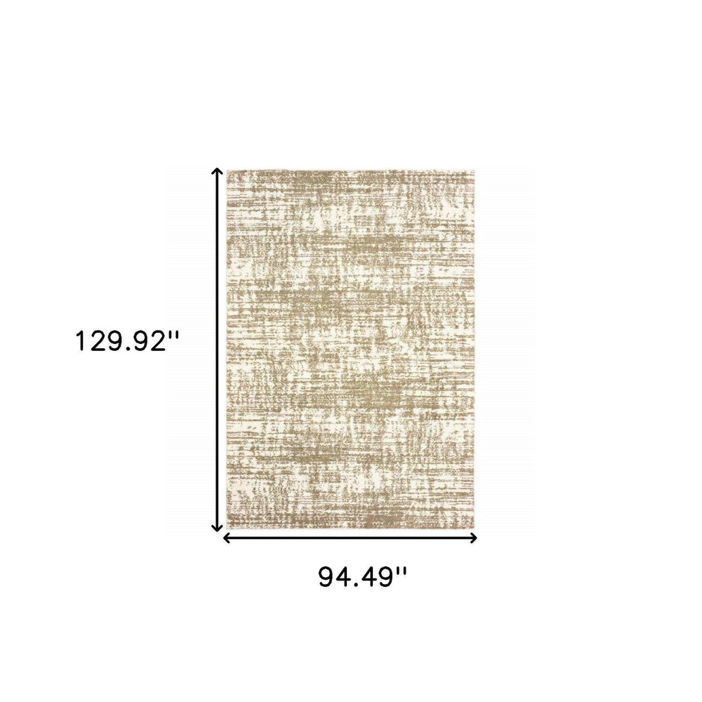 8' X 11' Ivory And Gray Abstract Strokes Area Rug - Homeroots - Flyclothing LLC