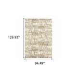 8' X 11' Ivory And Gray Abstract Strokes Area Rug - Homeroots