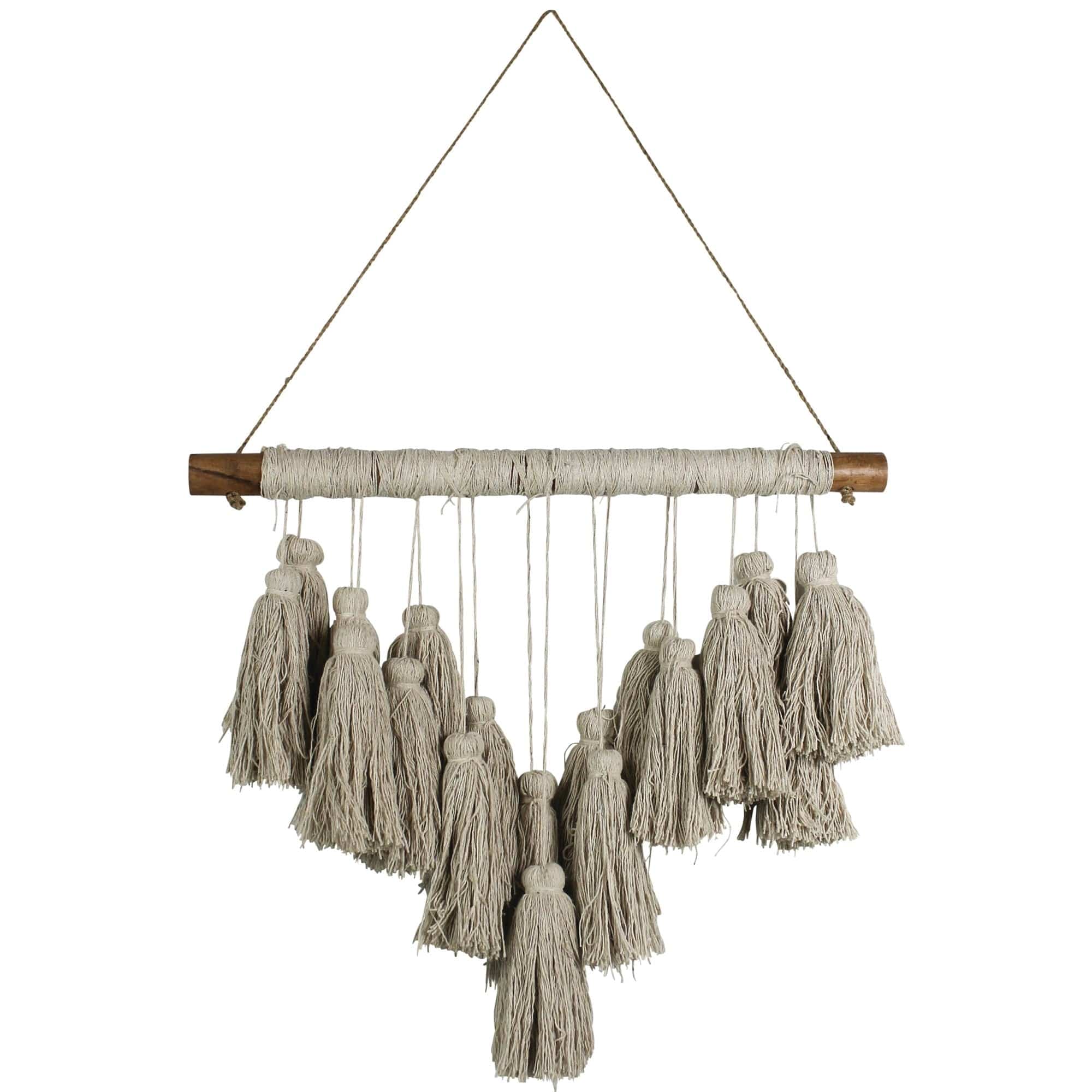 Beige Tassel Bohemian Wall Hanging - Homeroots