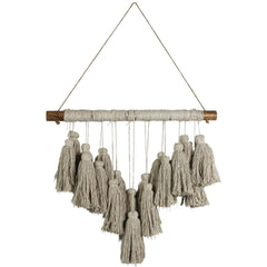 Beige Tassel Bohemian Wall Hanging - Homeroots