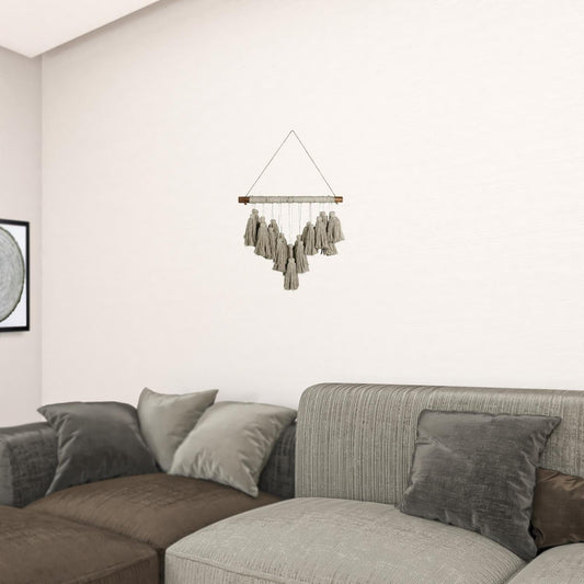 Beige Tassel Bohemian Wall Hanging - Homeroots