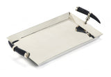 19" Silver Stainless Steel Serving Tray - Homeroots