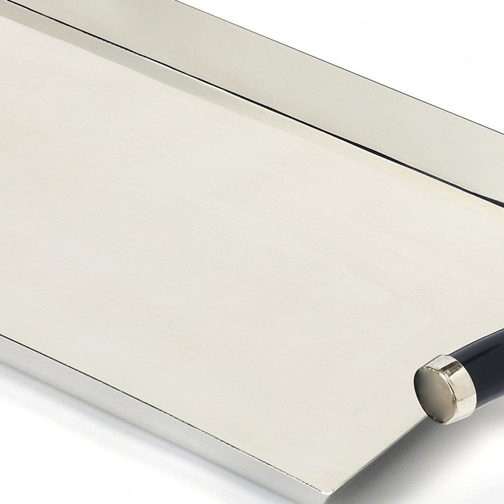 19" Silver Stainless Steel Serving Tray - Homeroots - Flyclothing LLC