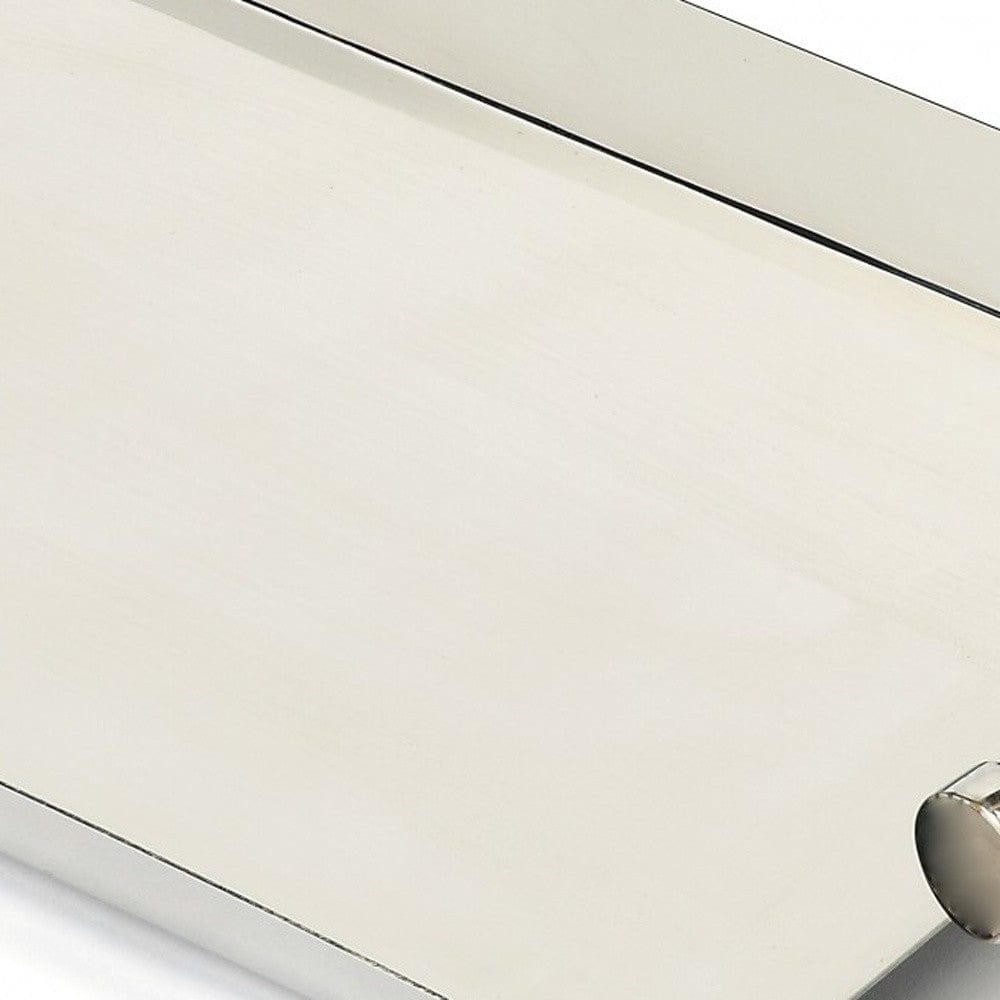 19" Silver Stainless Steel Serving Tray - Homeroots - Flyclothing LLC