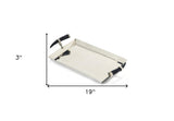 19" Silver Stainless Steel Serving Tray - Homeroots - Flyclothing LLC