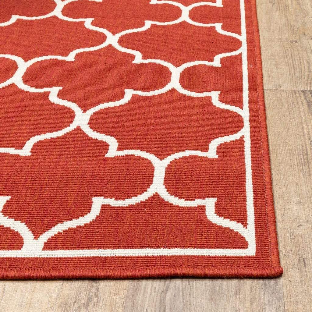 2' X 3' Red and Ivory Indoor Outdoor Area Rug - Homeroots - Flyclothing LLC