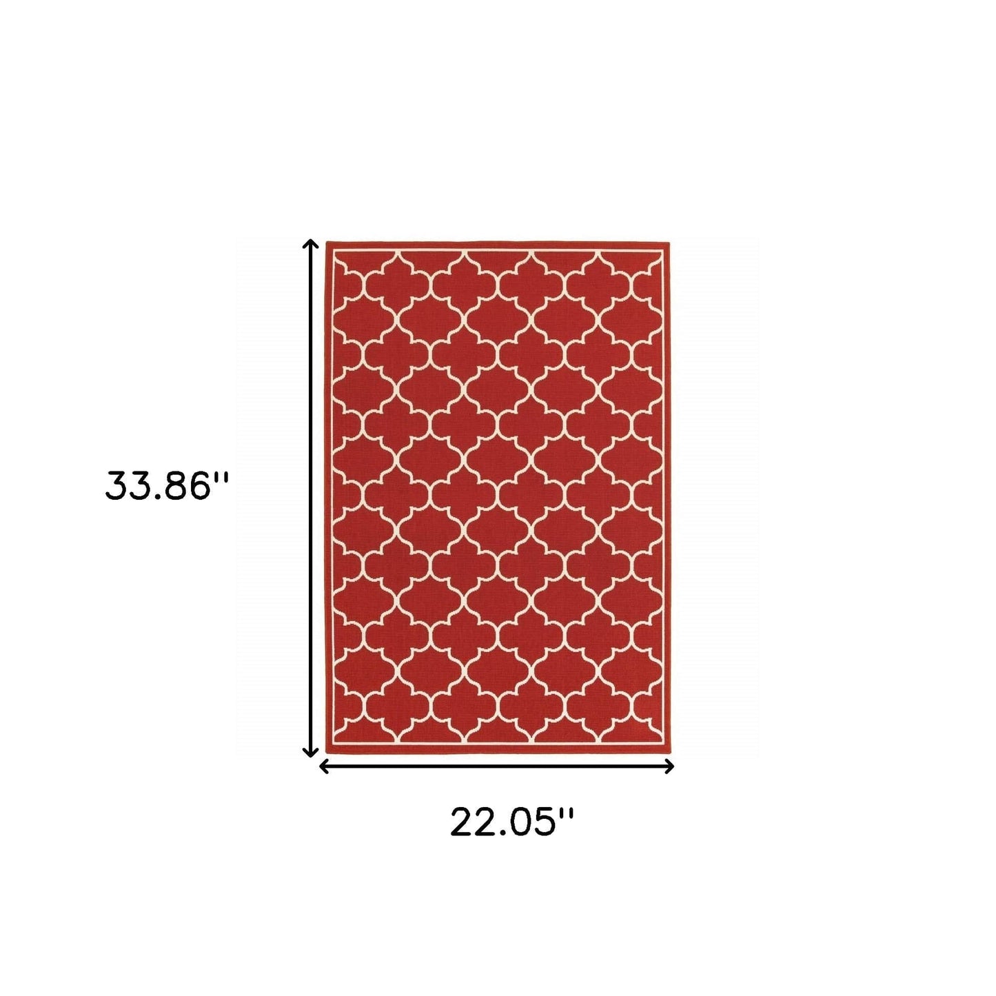 2' X 3' Red and Ivory Indoor Outdoor Area Rug - Homeroots - Flyclothing LLC