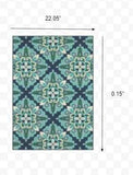 2' X 3' Blue and Green Floral Indoor Outdoor Area Rug - Homeroots - Flyclothing LLC