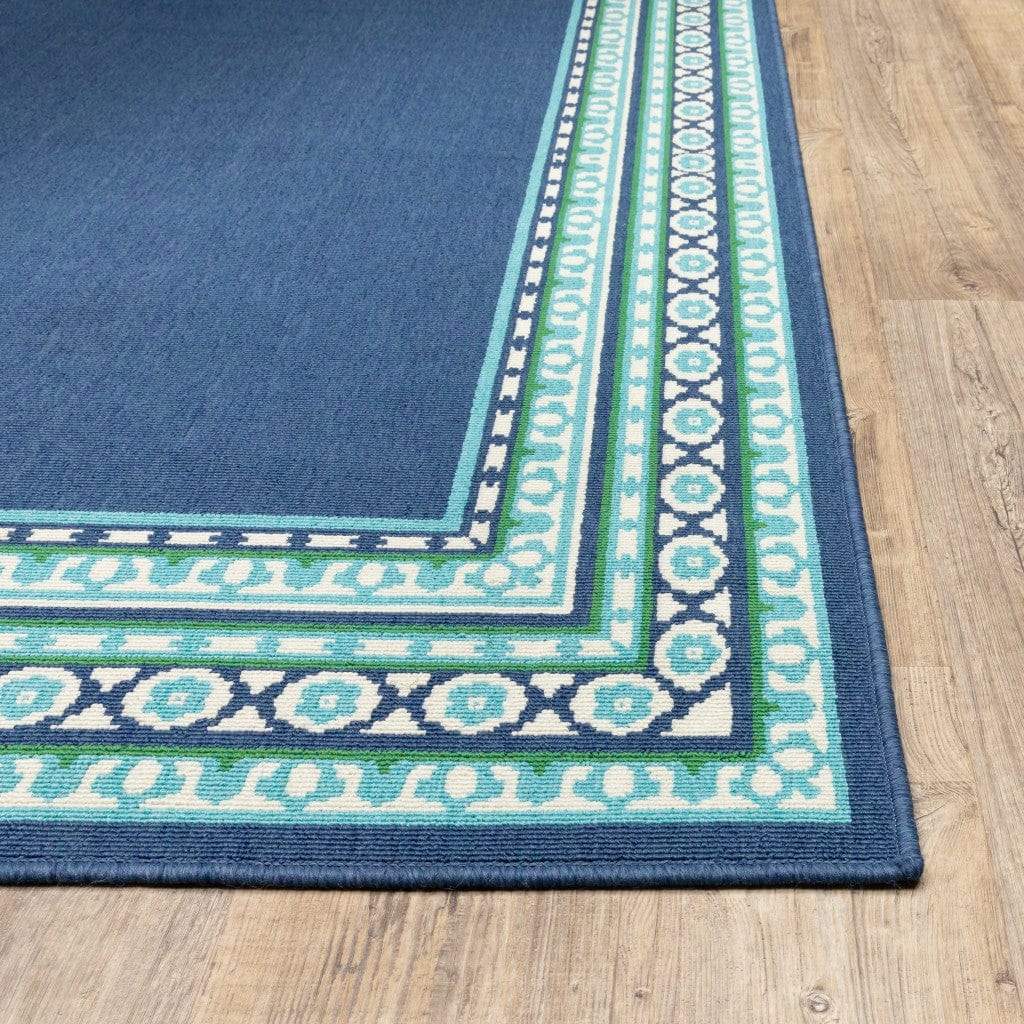 2' X 3' Blue and Green Indoor Outdoor Area Rug - Homeroots - Flyclothing LLC