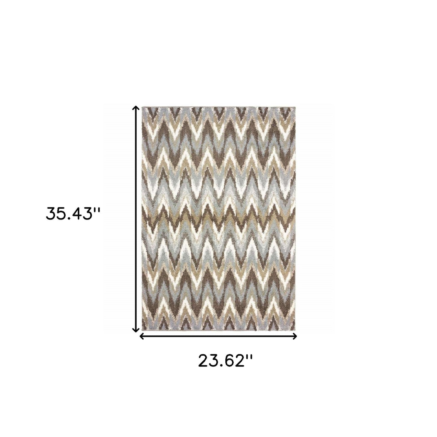 2' X 3' Gray Shag Power Loom Area Rug - Homeroots - Flyclothing LLC