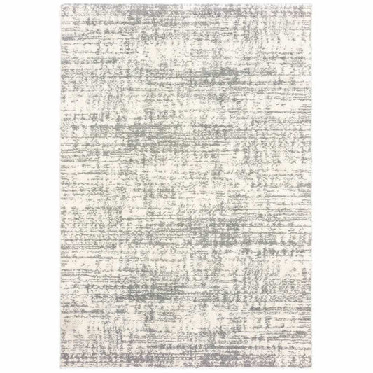2' X 3' Gray and Ivory Shag Power Loom Area Rug - Homeroots - Flyclothing LLC