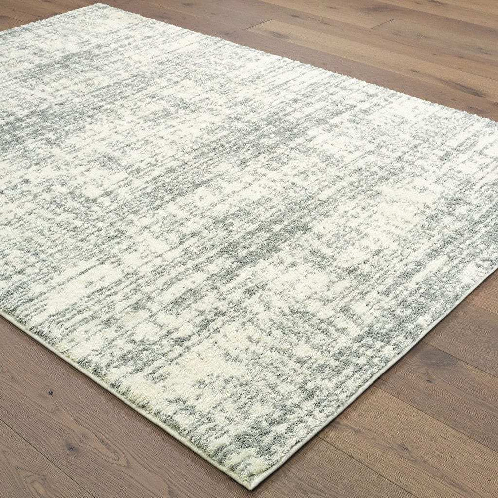 2' X 3' Gray and Ivory Shag Power Loom Area Rug - Homeroots - Flyclothing LLC