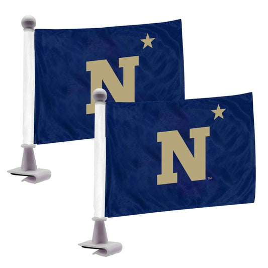 Naval Academy Ambassador Car Flags - 2 Pack Mini Auto Flags, 4in X 6in - Naval Academy
