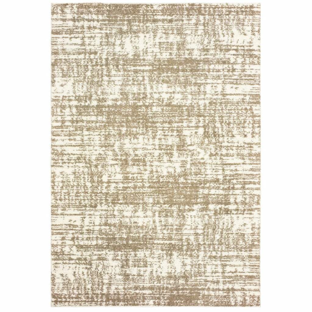 2' X 3' Ivory And Gray Abstract Strokes Scatter Rug - Homeroots - Flyclothing LLC