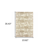2' X 3' Ivory And Gray Abstract Strokes Scatter Rug - Homeroots - Flyclothing LLC